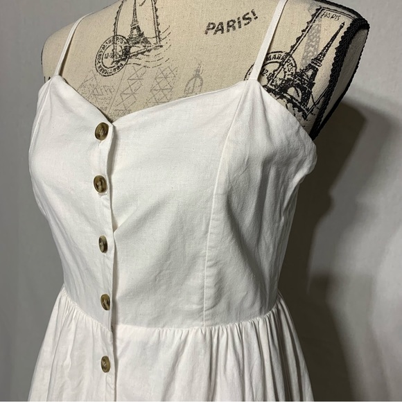 H&M linen blend button down cami midi dress - Picture 5 of 13